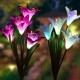 3Pc 4 Head Lily Flower Solar Light Colorful LED Decorative Outdoor Lawn Lamp Home Garden IP65 Waterproof Flower Night Light