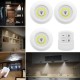 3Pcs Night Lights Under Cabinet Lighting Kit COB LED Light Closet Bulb Kitchen Shelf Counter with Remote Control