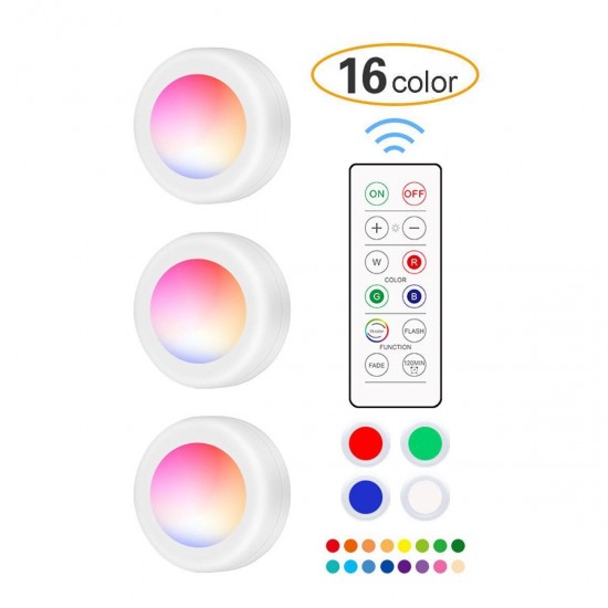 3Pcs Wireless LED Remote Control Battery Under Cabinet Night Light Wall Lamp 3Pcs Wireless LED Remote Control Battery Under Cabinet Night Light Wall Lamp