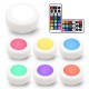 3pcs / 6pcs Colorful Remote Control Pat Night Light for Wardrobe Kitchen Bedroom Cabinet Round Shape