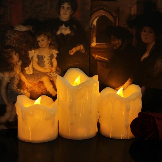 3pcs/Set Flameless LED Candle Electric Candle Night Light Remote Control for Wedding Party 3pcs/Set Flameless LED Candle Electric Candle Night Light Remote Control for Wedding Party
