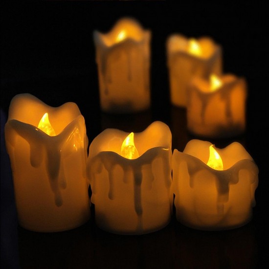 3pcs/Set Flameless LED Candle Electric Candle Night Light Remote Control for Wedding Party