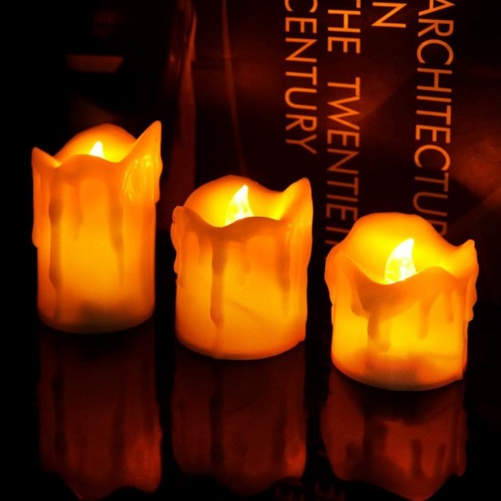 3pcs/Set Flameless LED Candle Electric Candle Night Light Remote Control for Wedding Party