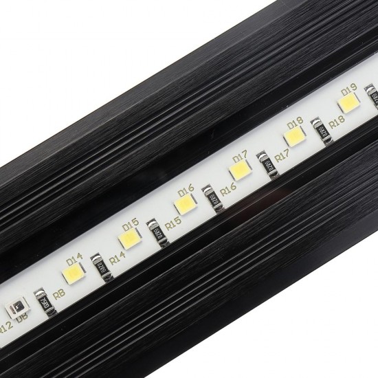 4.5W 30cm Adjustable 2835 LED Aquarium Fish Tank Super Slim Light Lamp Black