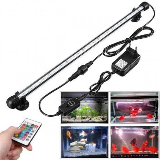 4.5W 60CM Submersible Remote Control/Button 60CM 30 LED RGB Night Lamp for Aquarium Fish Tank Pond