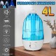 4L Potable LED Ultrasonic Humidifier Atomiser Air Purifier Home/Office 20m² Room