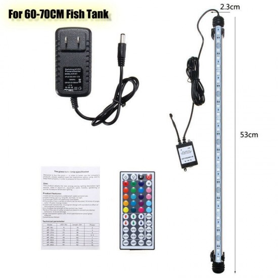 53CM RGB LED Aquarium Fish Tank Light IP68 Color Changing Bar Submersible Lamp + Remote Control AC110-240V 53CM RGB LED Aquarium Fish Tank Light IP68 Color Changing Bar Submersible Lamp + Remote Control AC110-240V