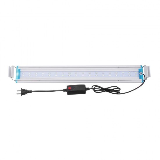58.5CM Aluminum Adjustable LED Aquarium Light Fish Tank Panel Lamp Blue+White AC220V