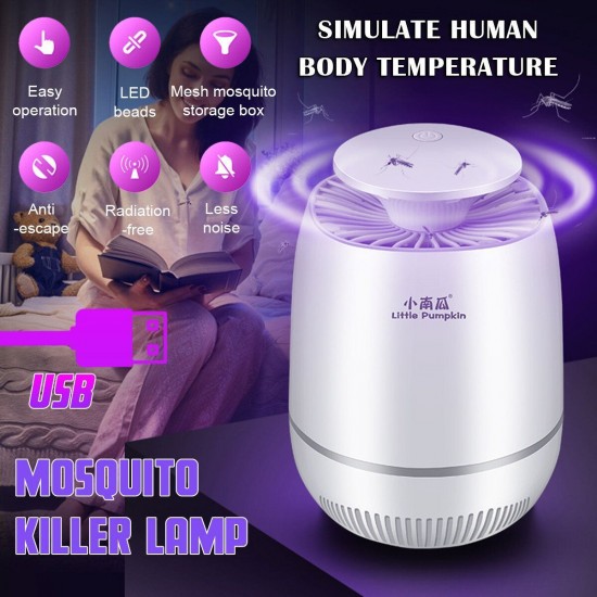 5W Electric Zapper Mosquito Killer Lamp USB Fly Bug Pest Trap LED Night Light DC5V