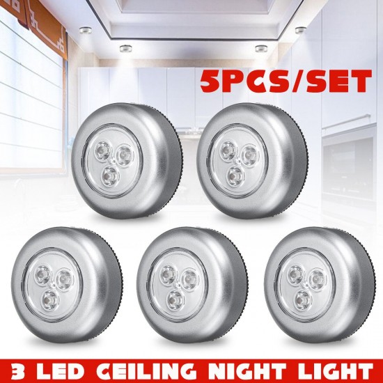 5pcs Wireless LED Night Light Stick Closet Cabinet Kitchen Lamp Battery Powered 5pcs Wireless LED Night Light Stick Closet Cabinet Kitchen Lamp Battery Powered