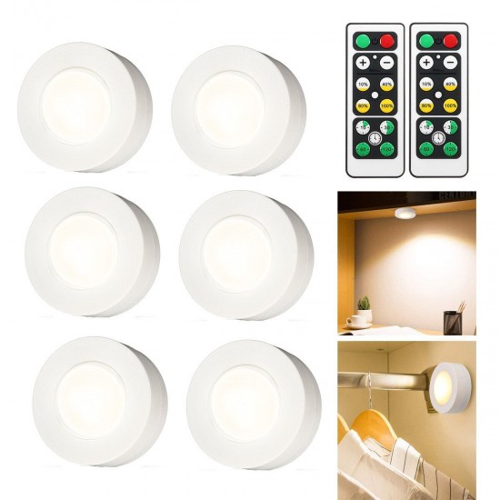 6PCS Battery Powered LED Under Cabinet Kitchen Counter Night Light + 2 Wireless Remote Control 6PCS Battery Powered LED Under Cabinet Kitchen Counter Night Light + 2 Wireless Remote Control