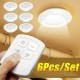 6PCS LED Wireless Cabinet Light Kitchen Counter Under Touch Closets Lighting Puck Lamp with Remote Control