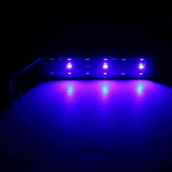 6W 23cm Blue & White LED Adjustable Aquarium Fish Tank Lamp Super Slim Clip On Light
