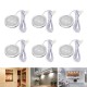 6pcs Round LED Under Cabinet Light Kit Kitchen Shelf Lamp Counter DIY