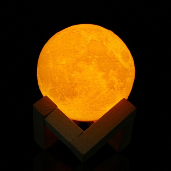 8cm Touch Sensor 3D Moon Table Lamp USB Color Changing LED Luna Night Light Kids Gift