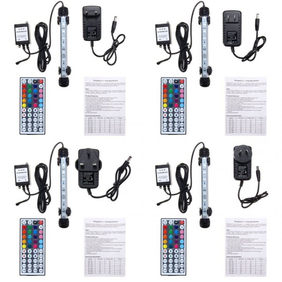 AC110-240V 18CM 5050 2.9W RGB LED Aquarium Fish Tank Light Color Changing Bar Submersible Lamp + 44Keys Remote Control AC110-240V 18CM 5050 2.9W RGB LED Aquarium Fish Tank Light Color Changing Bar Submersible Lamp + 44Keys Remote Control