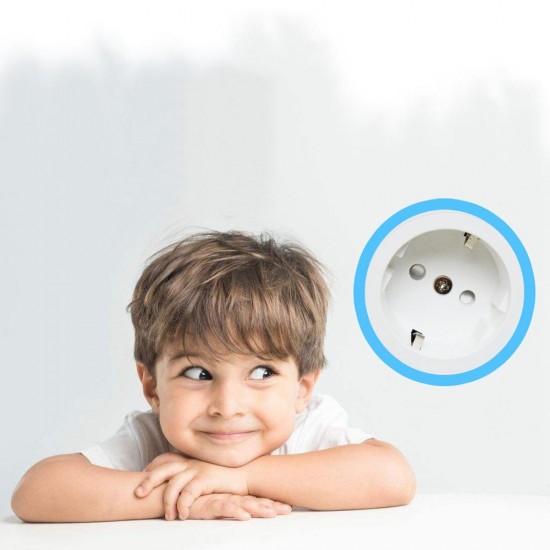 AC220V 2200W Smart EU Plug Wifi Wall Socket with LED Night Light APP Voice Remote Control Timer Supports Alexa /Google Assistant