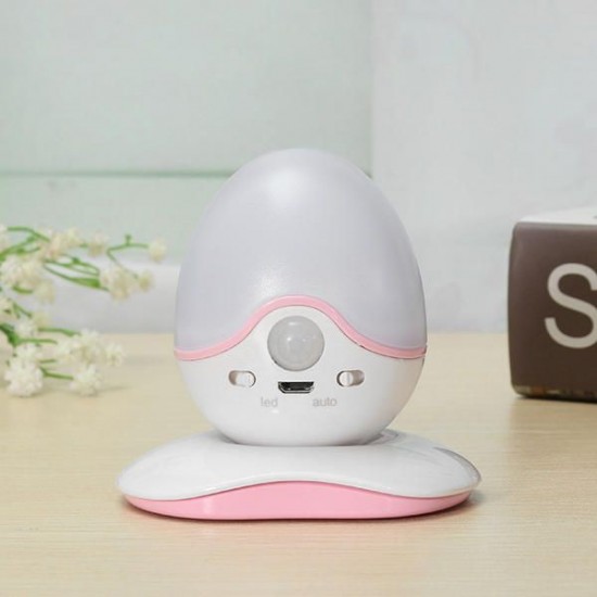 PIR Motion Sensor Light Control Rechargeable Magnet Base LED Night Light for Cabinet Bedroom