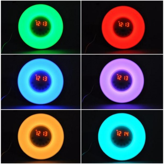 Touch Wake Up Light Sunrise Simulation with Alarm Clock & FM Radio Colorful Atmosphere Lamp