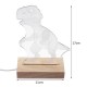 Acrylic USB 3D Dinosaur LED Desk Lamp Night Light Kid Cartoon Lantern Gifts