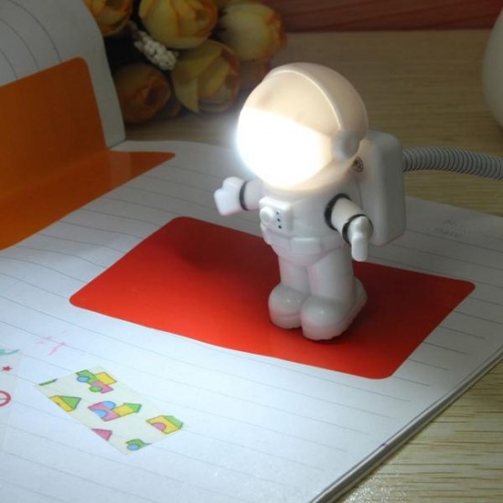 Adjustable Astronaut USB Tube LED Night Light Lamp For Macbook Air Pro Laptop PC