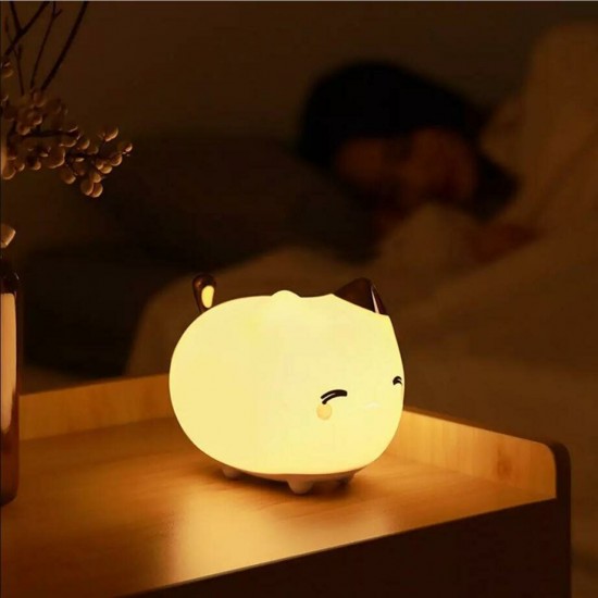 Cute LED Night Light Soft Silicone Touch Sensor Night Light For Children Kids Bedroom Rechargeable Tap Control Night Lamp