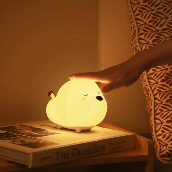 Cute LED Night Light Soft Silicone Touch Sensor Night Light For Children Kids Bedroom Rechargeable Tap Control Night Lamp