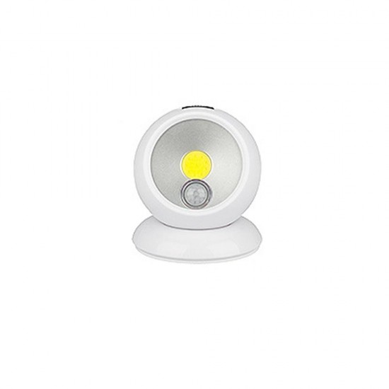 Battery Powered / USB Rechargeable 360 Degree Rotation COB PIR Motion Sensor Magnetic Night Light