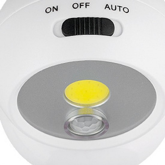 Battery Powered / USB Rechargeable 360 Degree Rotation COB PIR Motion Sensor Magnetic Night Light