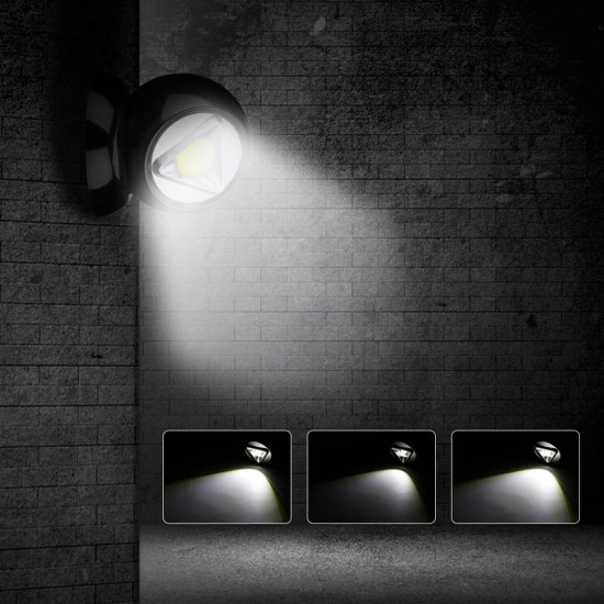 Battery Powered COB Night Light 360 Degree Wall Lamp for Hallway Yard Bedroom