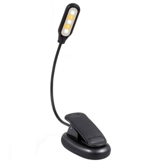 Battery Powered Flexible 1W 5 LED Clip Night Light 3 Brightness Modes Table Lamp for Reading Book Battery Powered Flexible 1W 5 LED Clip Night Light 3 Brightness Modes Table Lamp for Reading Book