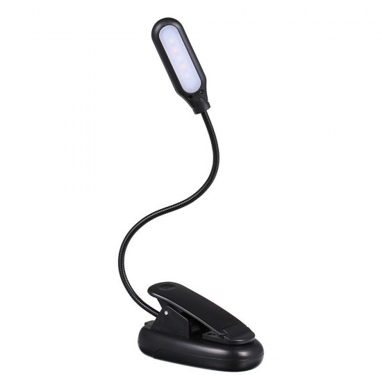 Battery Powered Flexible 1W 5 LED Clip Night Light 3 Brightness Modes Table Lamp for Reading Book Battery Powered Flexible 1W 5 LED Clip Night Light 3 Brightness Modes Table Lamp for Reading Book