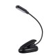 Battery Powered Flexible 1W 5 LED Clip Night Light 3 Brightness Modes Table Lamp for Reading Book