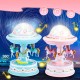Carousel Music Box Starry Light 3-horse Automatic Lifting Rotating Girls Gift Carousel Music Box Starry Light 3-horse Automatic Lifting Rotating Girls Gift