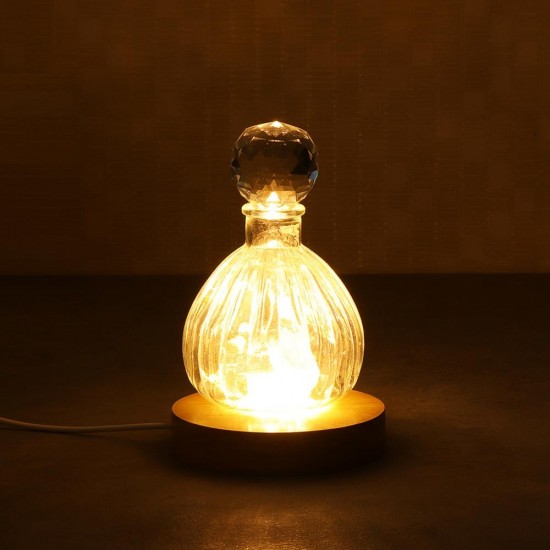 Circular Lampholder Solid Wood USB Interface Trophy Laser LED Night Light Stand Base Circular Lampholder Solid Wood USB Interface Trophy Laser LED Night Light Stand Base