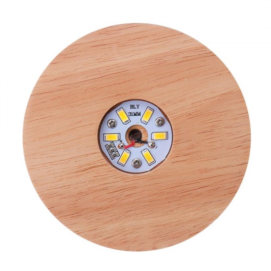 Circular Lampholder Solid Wood USB Interface Trophy Laser LED Night Light Stand Base Circular Lampholder Solid Wood USB Interface Trophy Laser LED Night Light Stand Base
