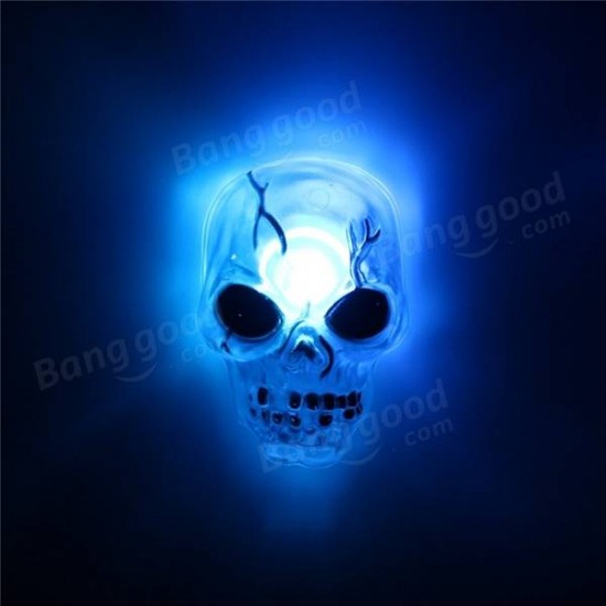 Color Changing LED Skull Night Light Sucker Halloween Party Home Decor