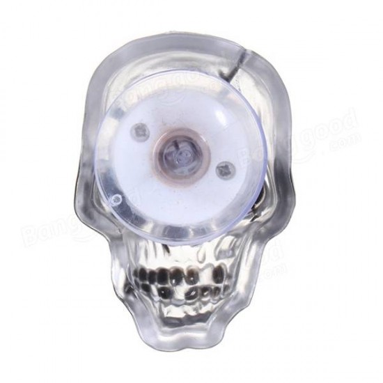 Color Changing LED Skull Night Light Sucker Halloween Party Home Decor
