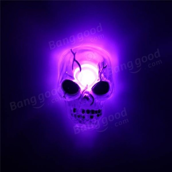 Color Changing LED Skull Night Light Sucker Halloween Party Home Decor