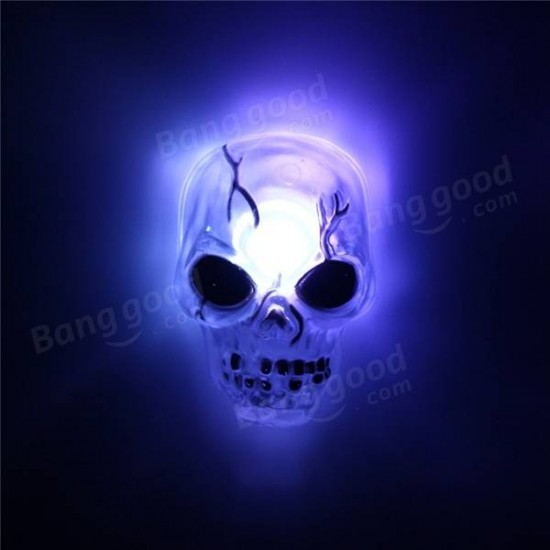 Color Changing LED Skull Night Light Sucker Halloween Party Home Decor