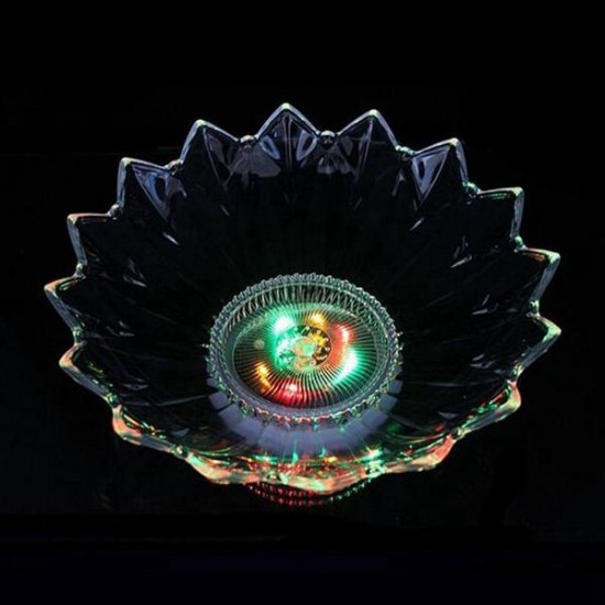 Colorful LED Light Plastic Fruit Snack Plate Dish for Pub Bar Wedding Party KTV Decor Colorful LED Light Plastic Fruit Snack Plate Dish for Pub Bar Wedding Party KTV Decor