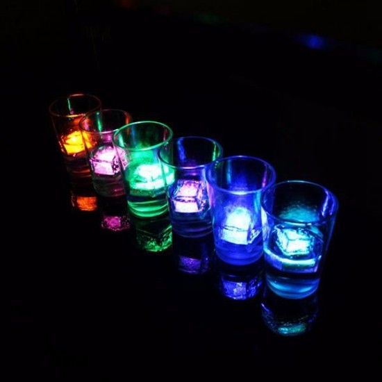 Colorful Liquid Sensor LED Glowing Ice Night Light Drinking Wine Wedding Party Bar Decoration