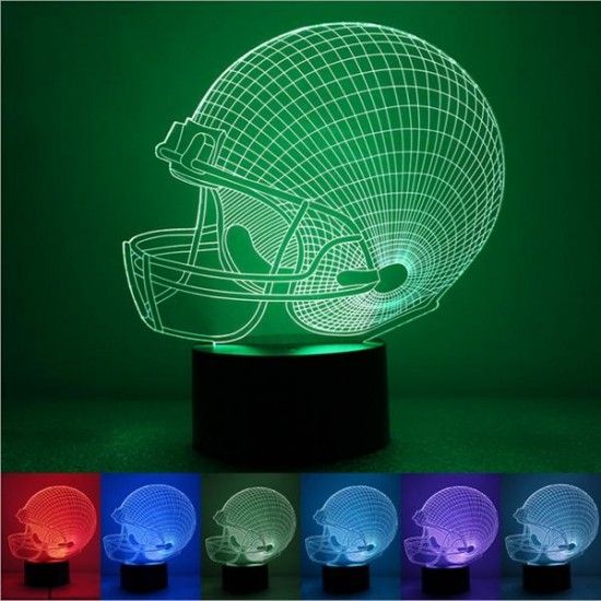 Colorful Rugby Hat 3D Touch Control USB LED Desk Table Light Night Lamp Colorful Rugby Hat 3D Touch Control USB LED Desk Table Light Night Lamp