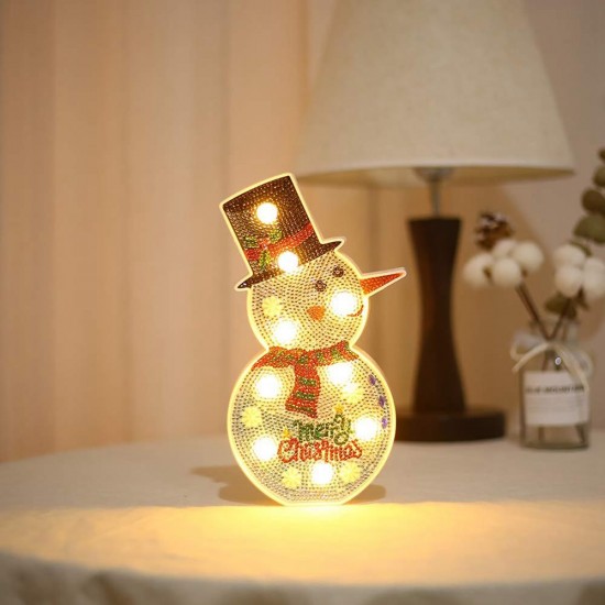 Creative Colorful Christmas Tree Snowman LED Night Light Decorative Table Lamp Home