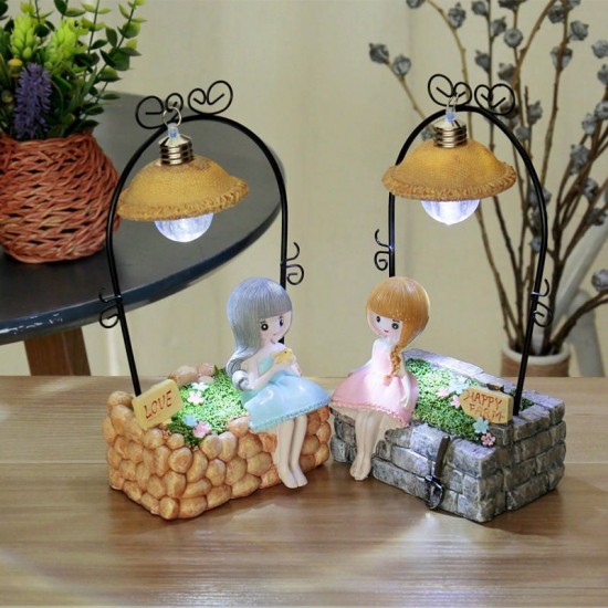 Creative Farm Girl Table Night Light Resin Craft Character Ornaments Xmas Gifts Creative Farm Girl Table Night Light Resin Craft Character Ornaments Xmas Gifts