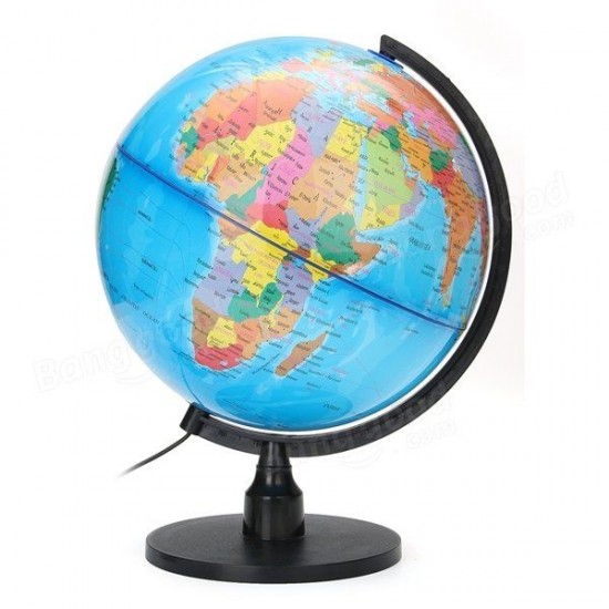 Creative Illuminated World Earth Globe Rotating Night Light Desktop Decoration