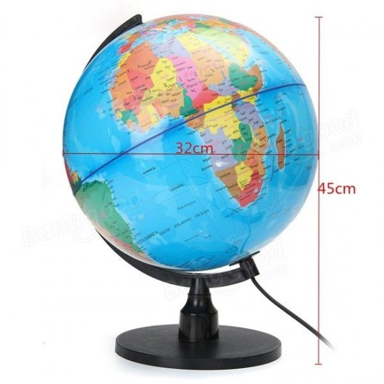 Creative Illuminated World Earth Globe Rotating Night Light Desktop Decoration