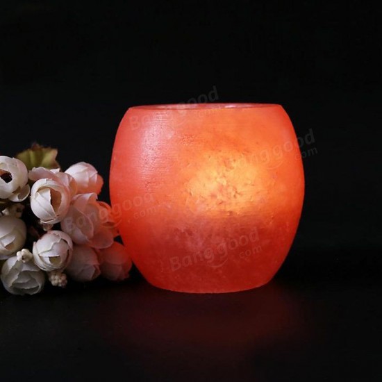 Crystal Himalayan Night Light Candle Holder Natural Salt Tea Light Air Purifying Table Lamp