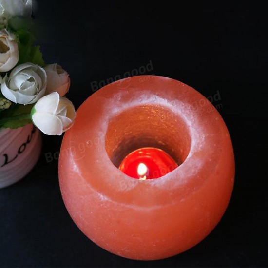 Crystal Himalayan Night Light Candle Holder Natural Salt Tea Light Air Purifying Table Lamp