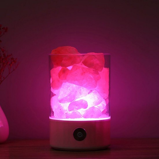 Crystal Salt Lamp Anion Purification Lamp Sleeping Bedroom Romantic Crystal Small Salt Lamp